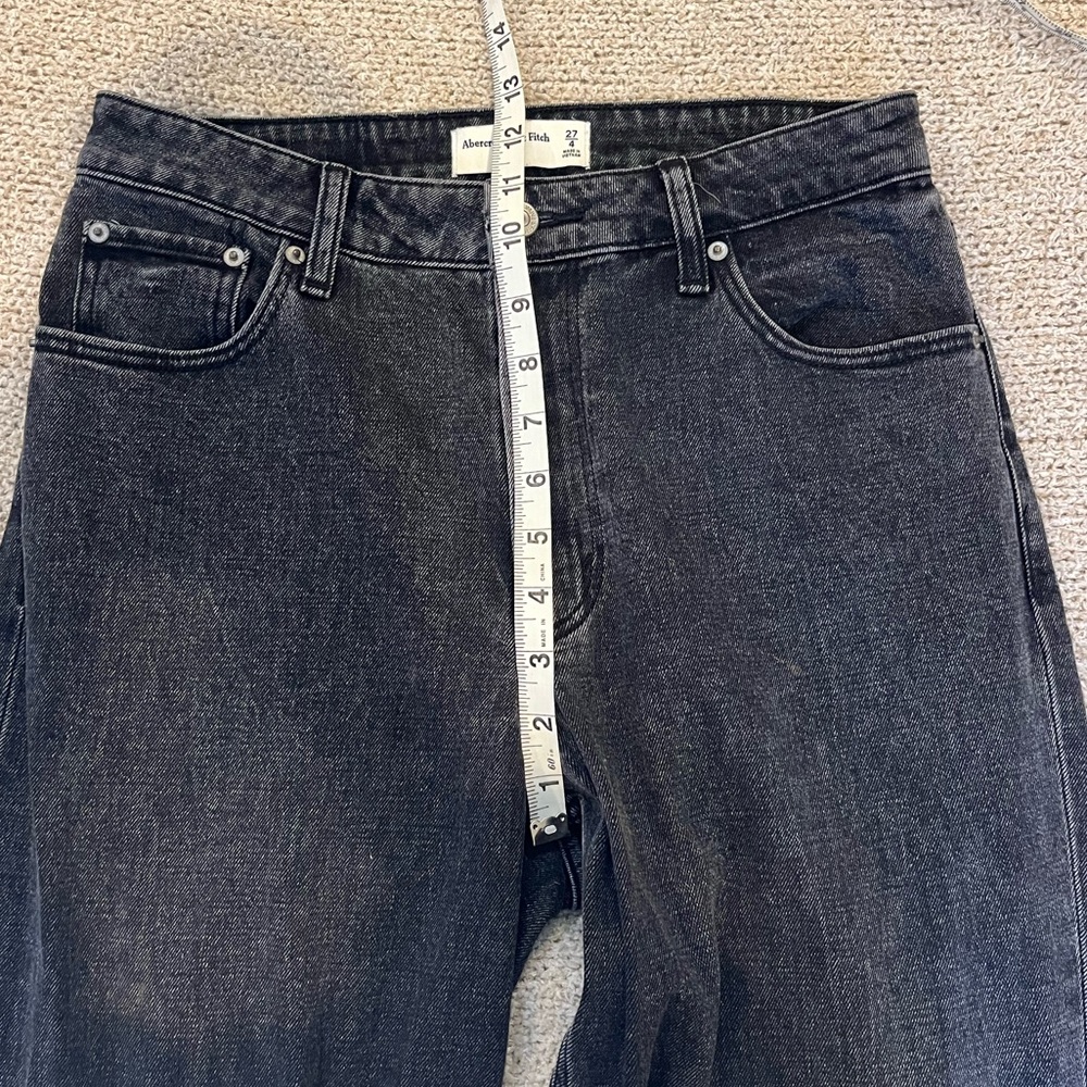 Abercrombie & Fitch Curve Love high rise Mom jeans black size 27 4 - Picture 10 of 12